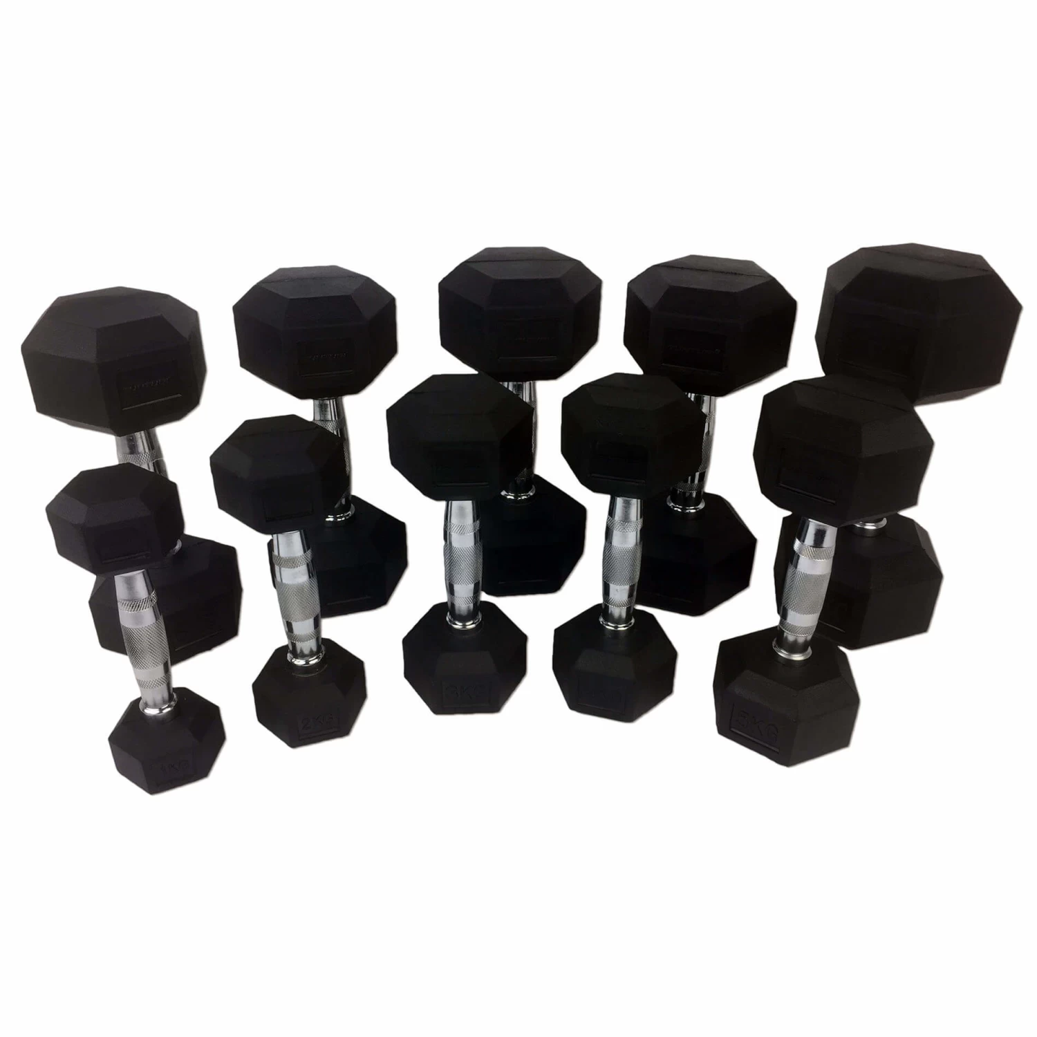Tunturi Rubber Dumbbells Set 3 Tunturi Rubber Dumbbells Set